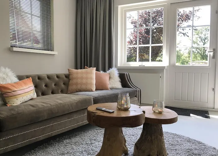 De Kastanje 5-persoons met overdekte lounge en hottub, barrelsauna, stoomsauna, ligbad, sunshower, wifi